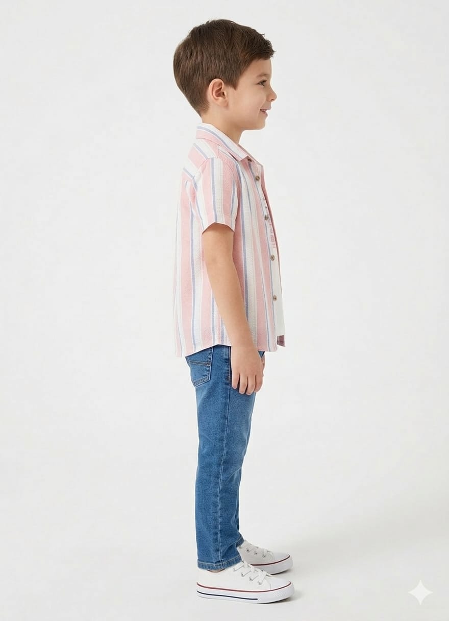 Boys' Coastal Striped Short-Sleeve Resort Shirt