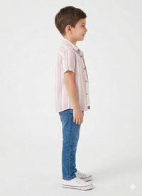 Boys' Coastal Striped Short-Sleeve Resort Shirt