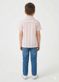 Boys' Coastal Striped Short-Sleeve Resort Shirt