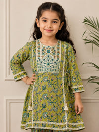 Girls' Floral Jaal Printed Kurta & Pant Set
