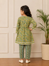 Girls' Floral Jaal Printed Kurta & Pant Set