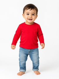 Toddler Essential Long Sleeve Crimson T-Shirt