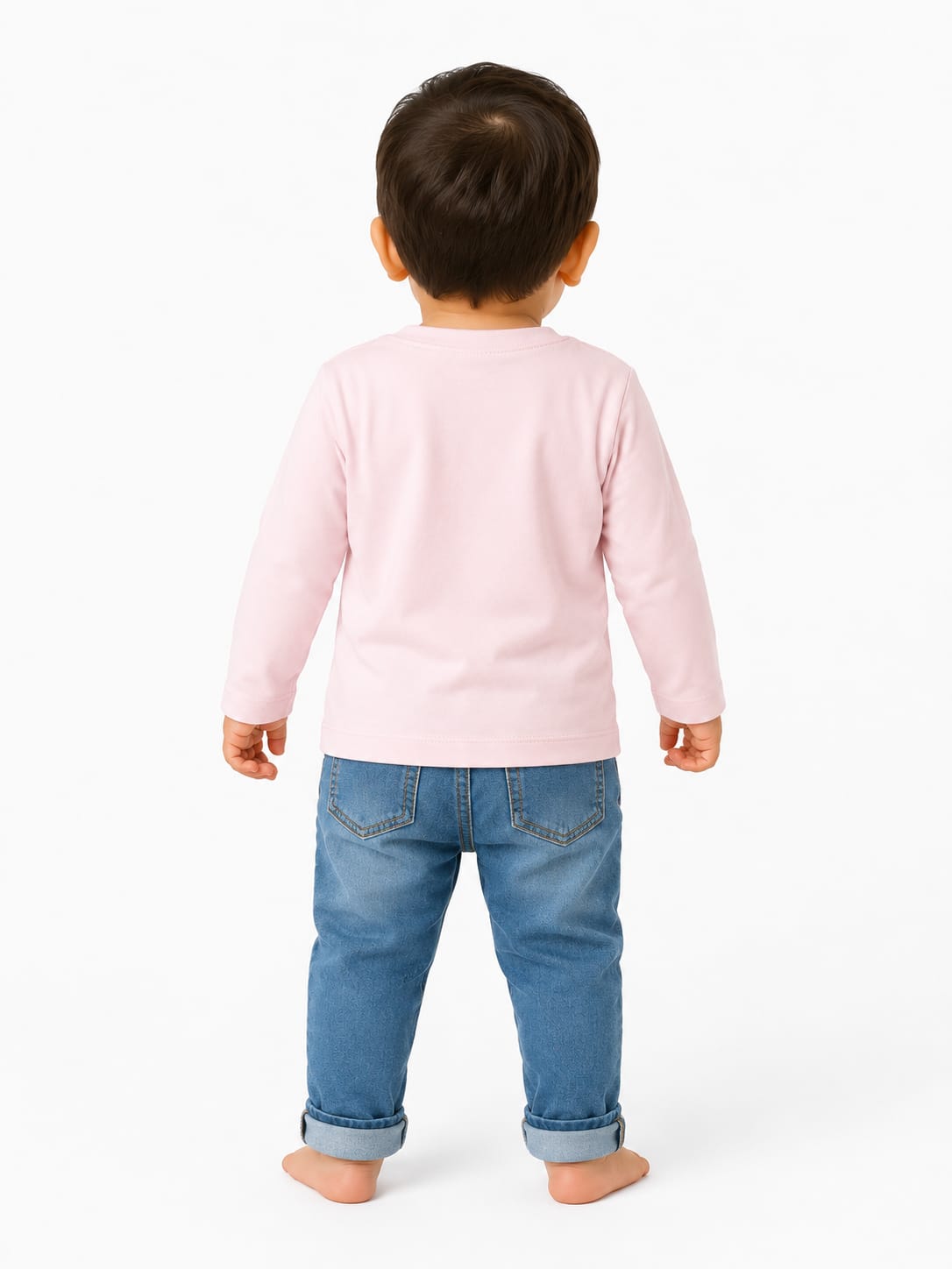 Toddler Essential Long Sleeve Pastel Pink T-Shirt
