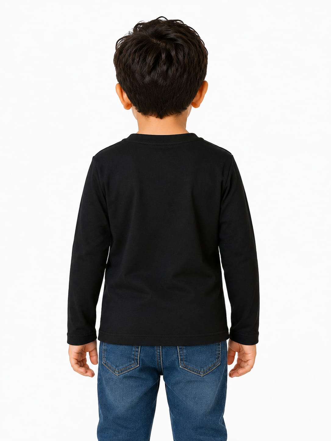 Boys Essential Long Sleeve Jet Black T-Shirt