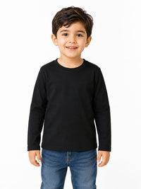 Boys Essential Long Sleeve Jet Black T-Shirt