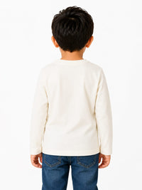 Boys Essential Long Sleeve Cream T-Shirt