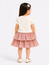 Charming Two-Piece Tulip Mesh Skirt Set