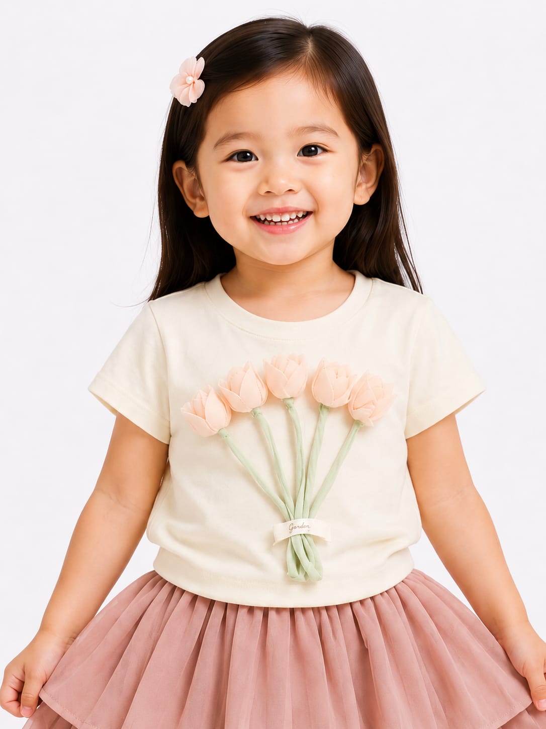 Charming Two-Piece Tulip Mesh Skirt Set