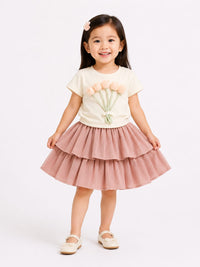 Charming Two-Piece Tulip Mesh Skirt Set