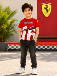 Pit Lane Prestige: Boys' Scuderia Ferrari Racing T-Shirt