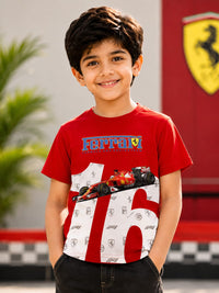 Pit Lane Prestige: Boys' Scuderia Ferrari Racing T-Shirt