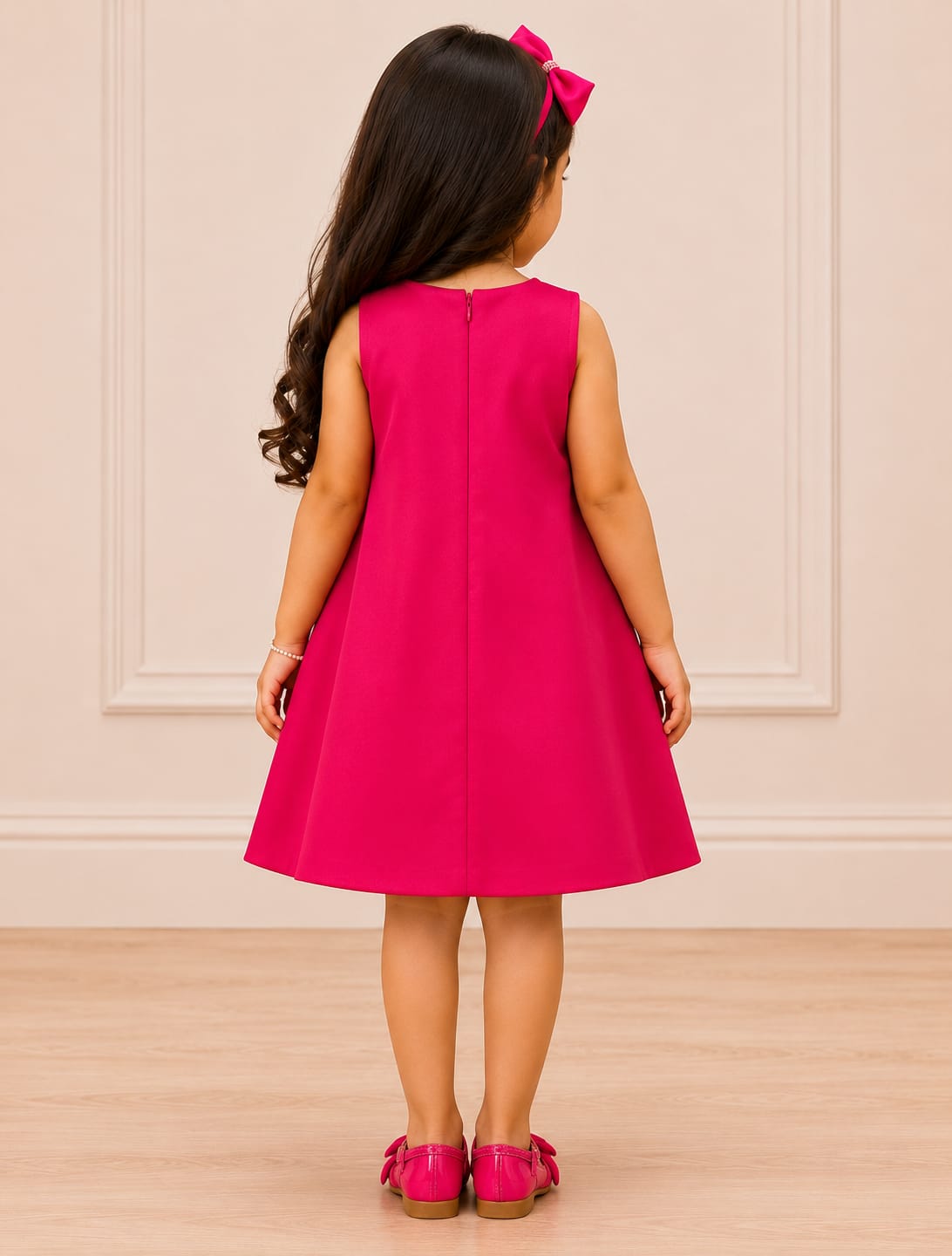 Magenta Magic: Ruffled Rose Rosette Party Frock