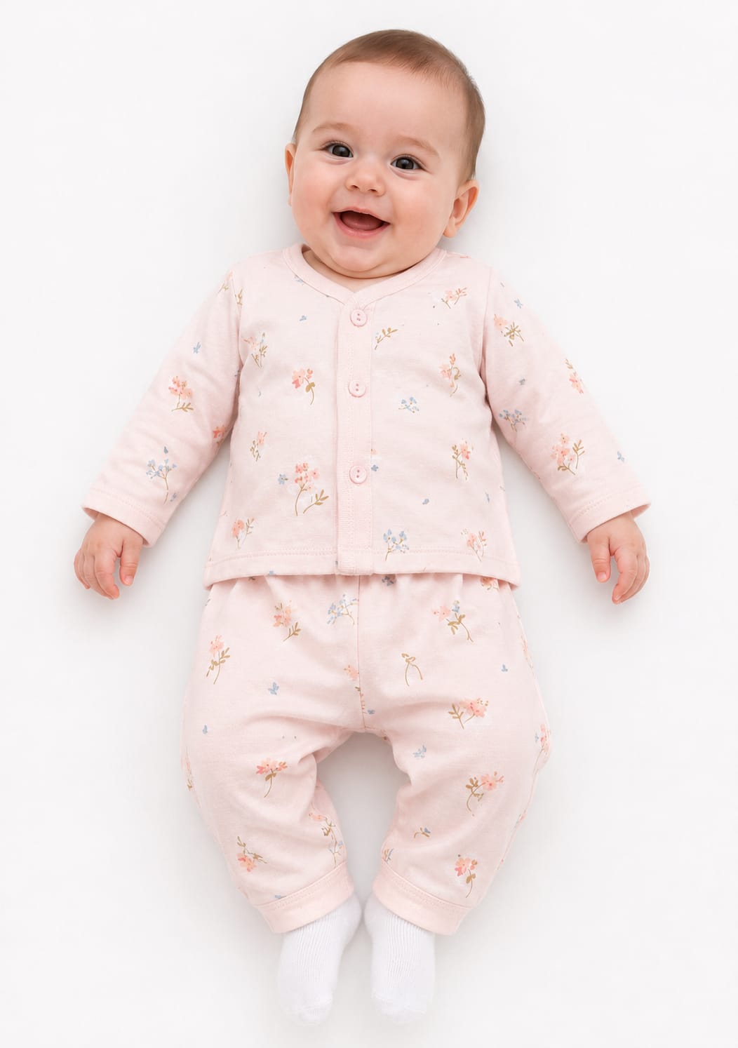 Delicate Floral Print Infant Co-Ord Set
