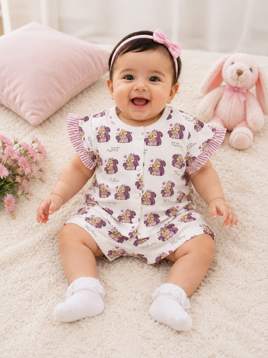 Sweet Squirrel "Love You Mummy" Infant Romper Set