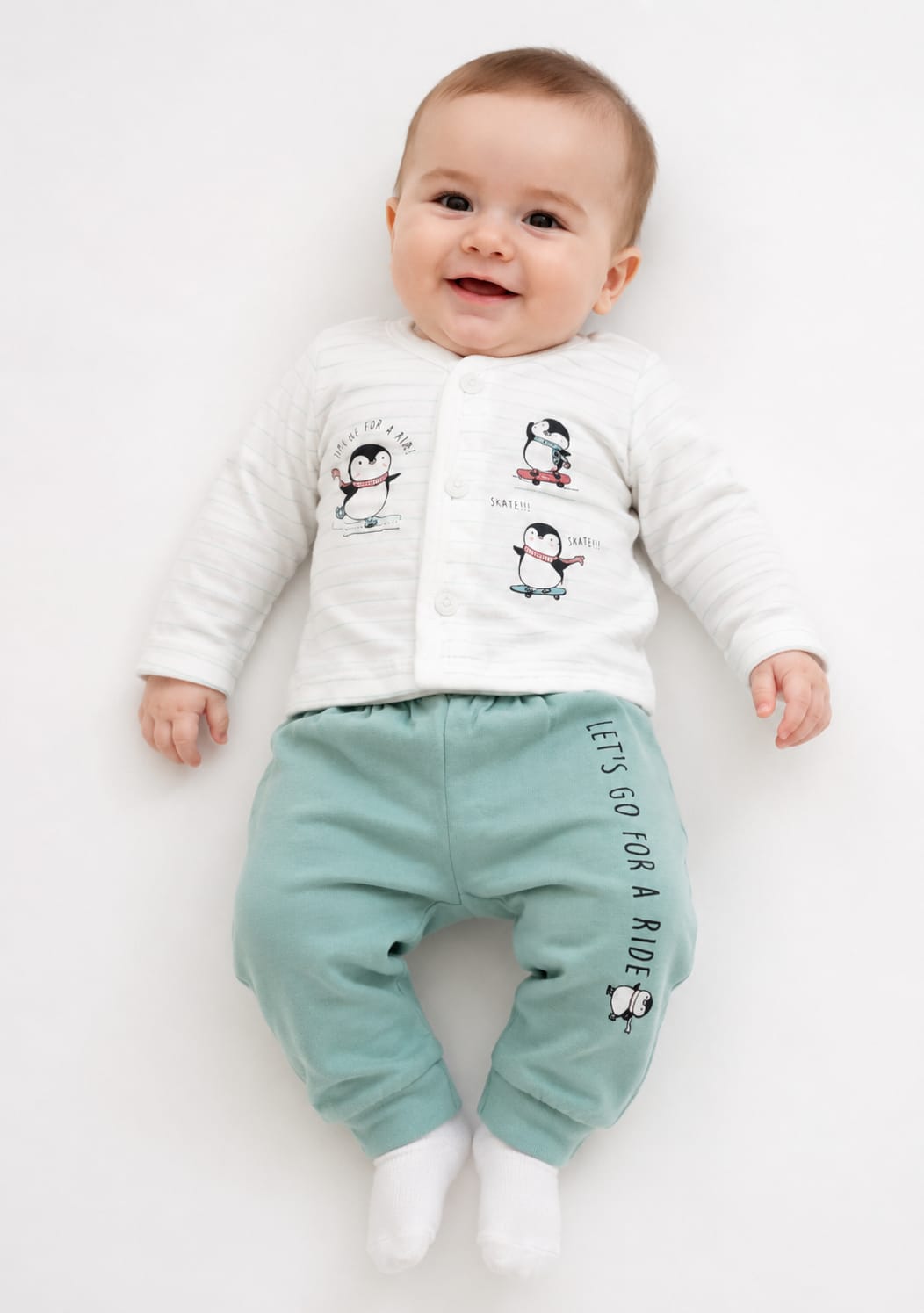 Playful Skating Penguin Infant Co-Ord Set