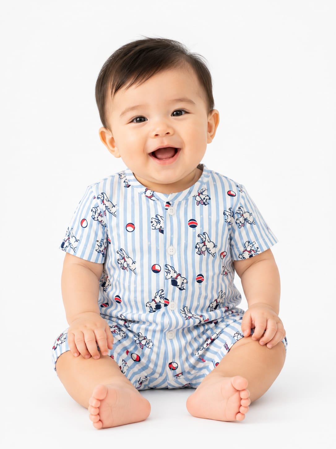 Playful Striped Character Infants' Romper