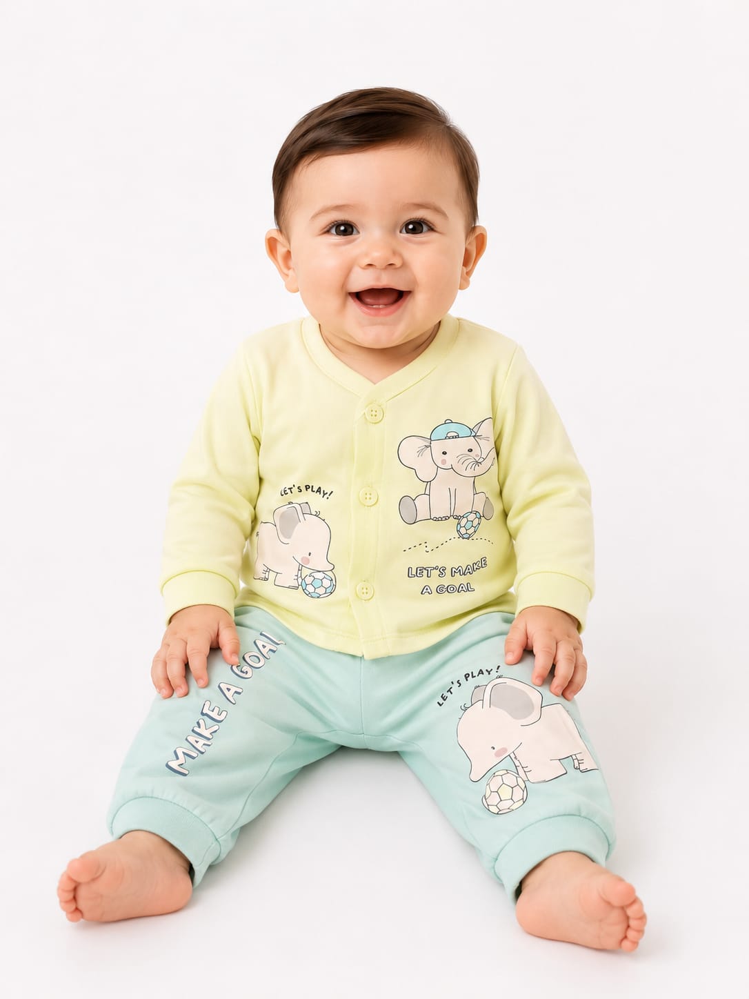 Playful Elephant Sports Infants' Nightsuit Set