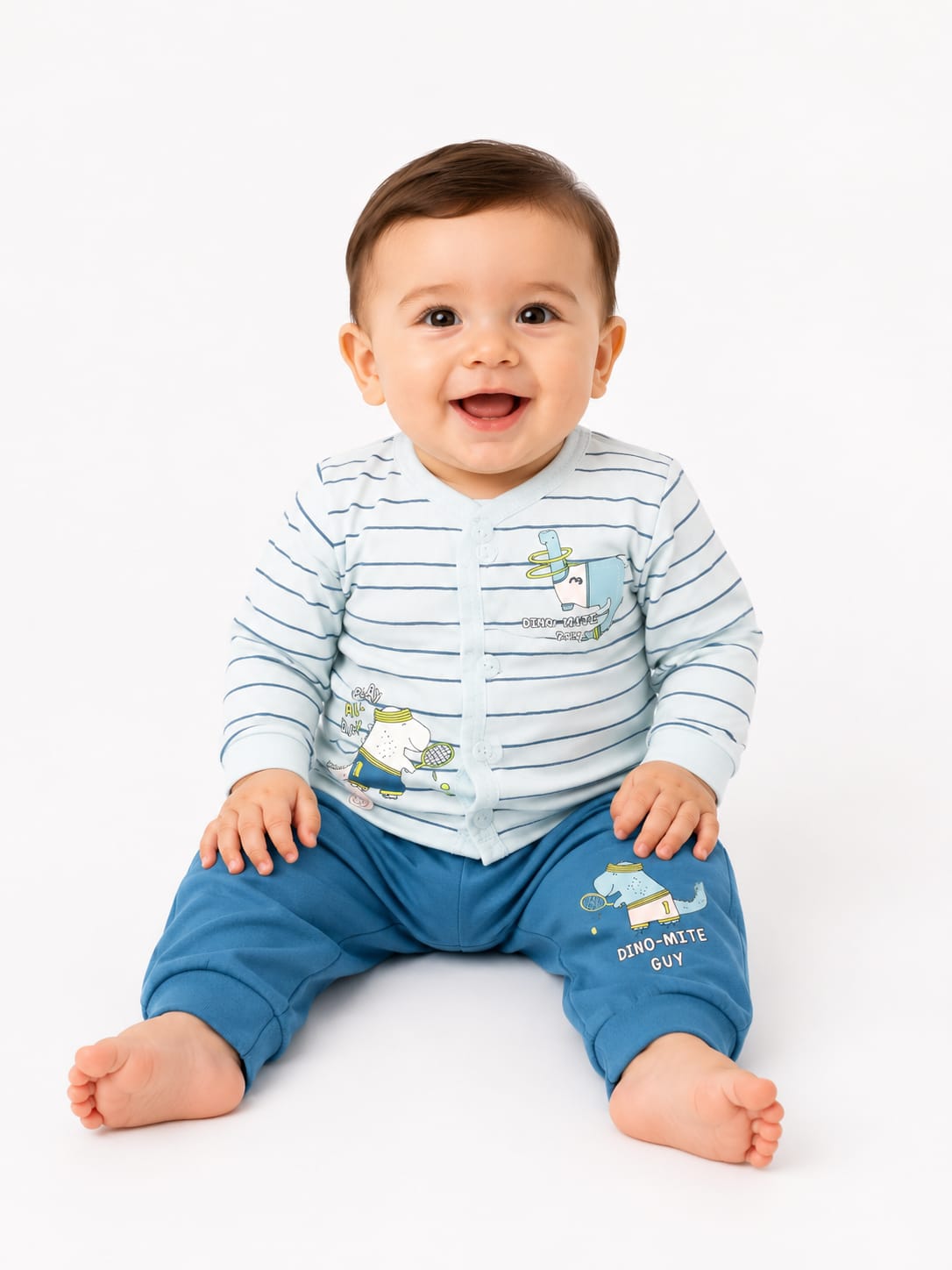 Playful Tennis Dino Infants' Nightsuit Set