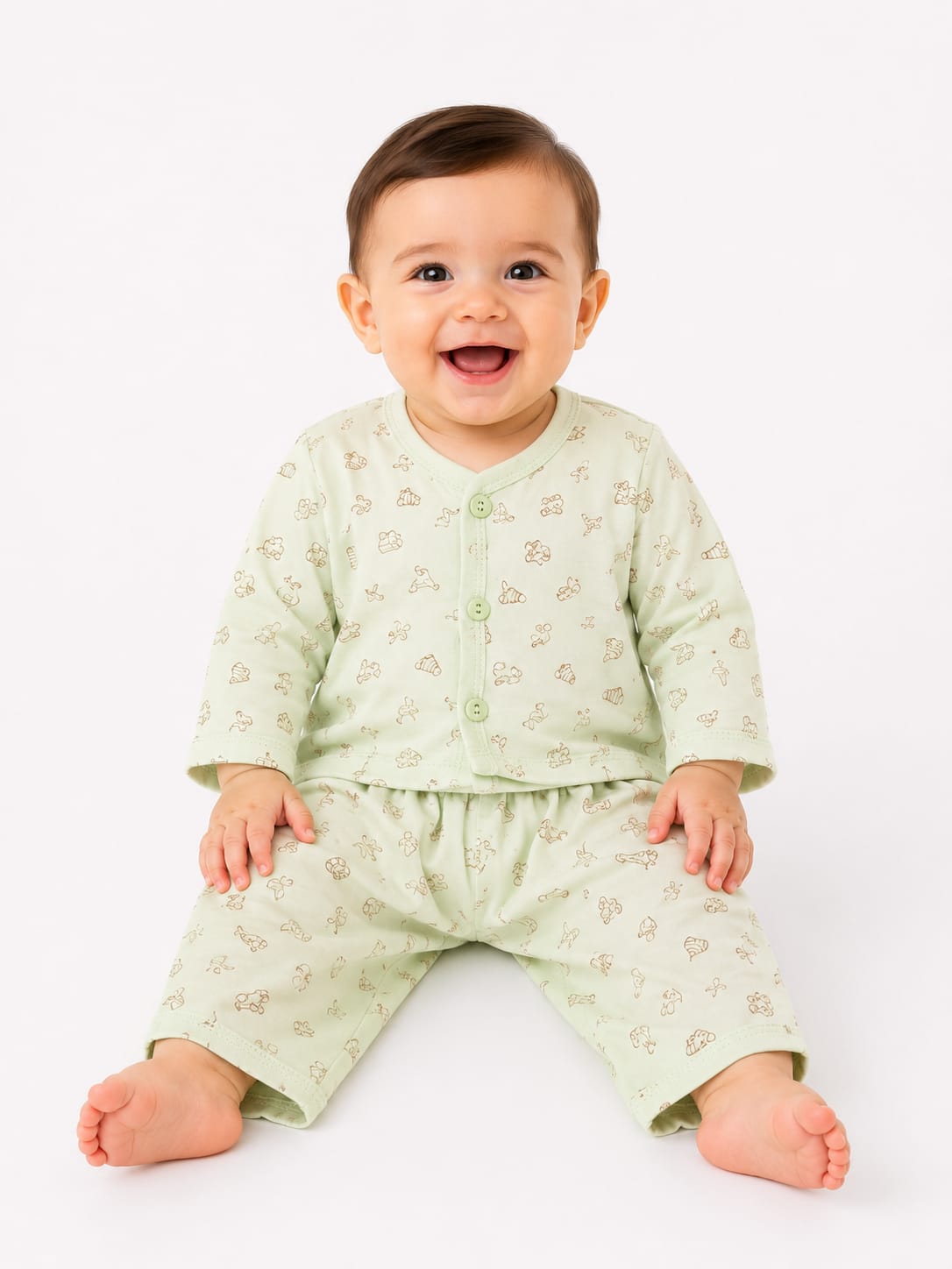 Whimsical Miniature Toy All-Over Print Infants' Nightsuit Set