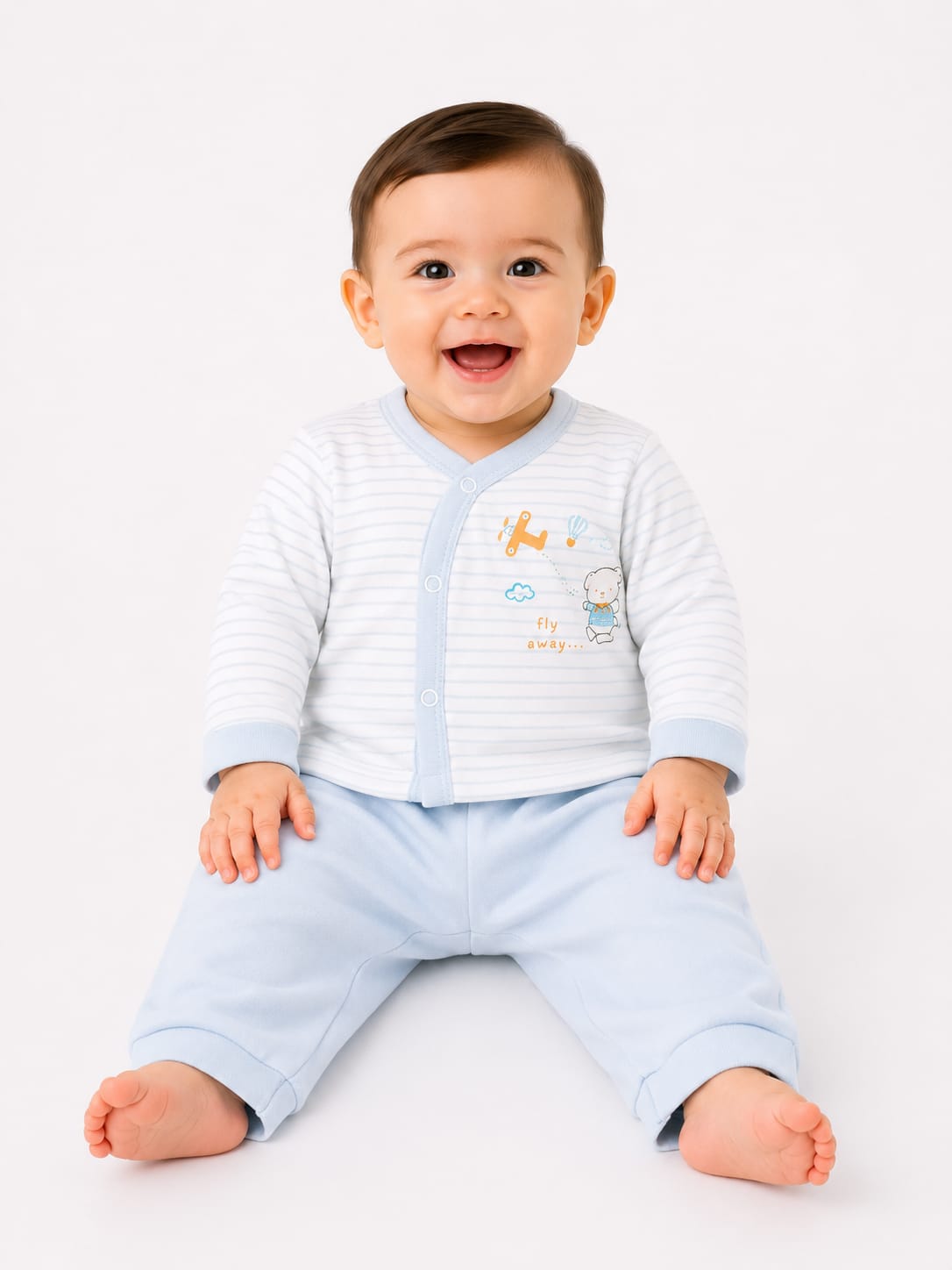 Playful Aviation Bear Infants' Nightsuit Set