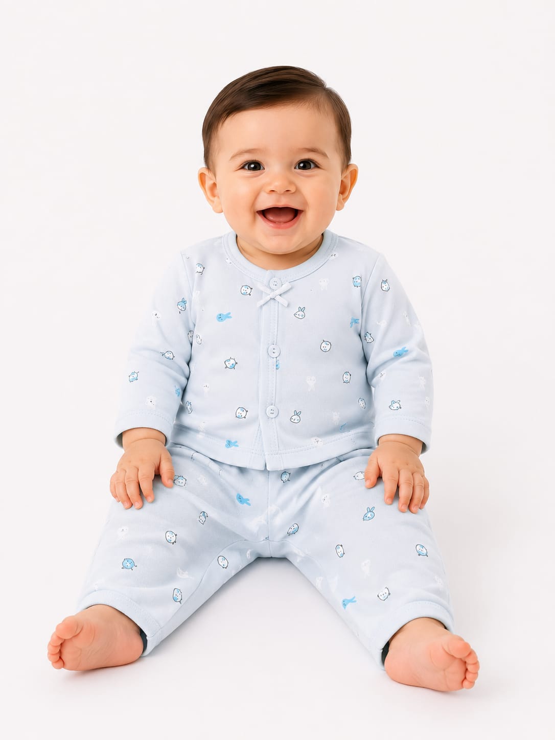 Whimsical Miniature Animal All-Over Print Infants' Nightsuit Set