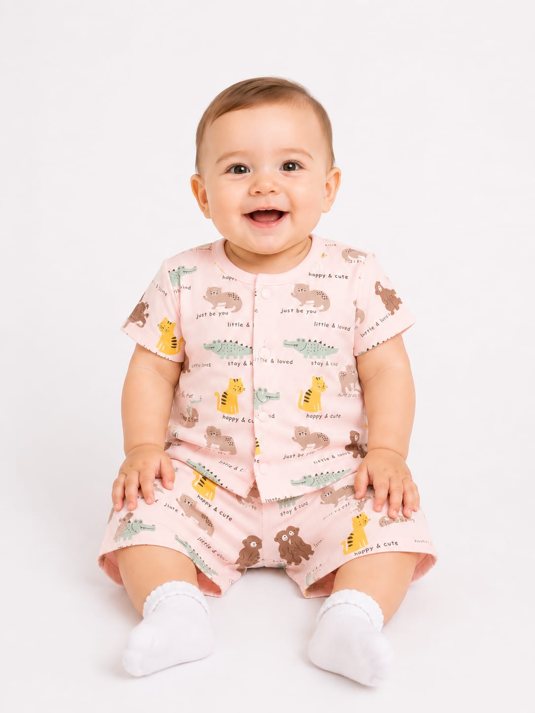 Playful Prints: Two-Piece Short-Sleeve Infant Co-ord Set