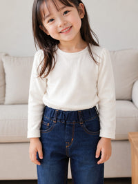 Girls' Classic Straight-Leg Medium-Dark Wash Jeans