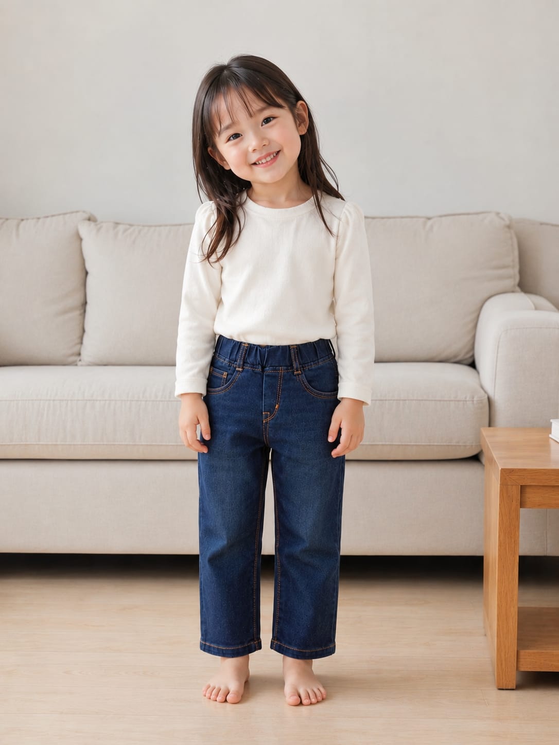 Girls' Classic Straight-Leg Medium-Dark Wash Jeans