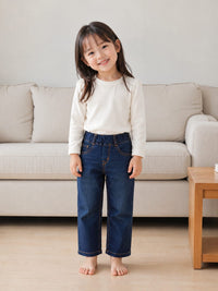 Girls' Classic Straight-Leg Medium-Dark Wash Jeans