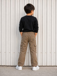 Kids' Military-Inspired Straight-Leg Cargo Pants