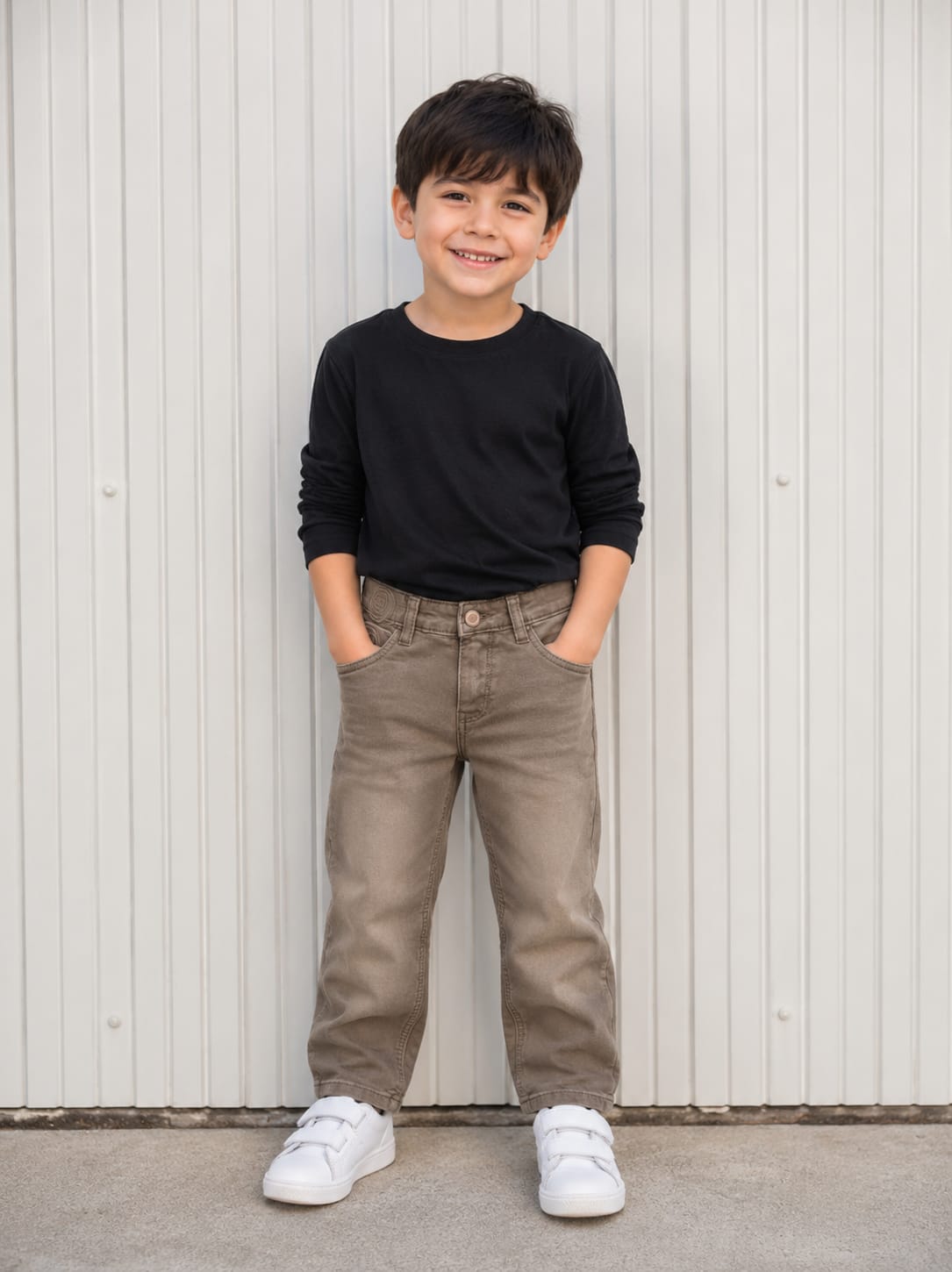Brown Denim-Style Jeans
