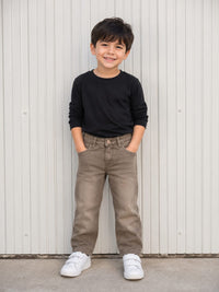 Brown Denim-Style Jeans