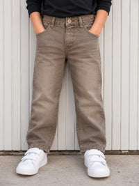 Brown Denim-Style Jeans