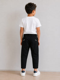 Boys Black Utility Cargo Pants