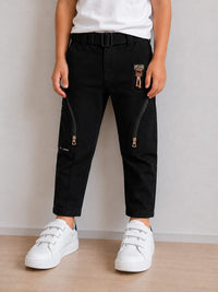 Boys Black Utility Cargo Pants