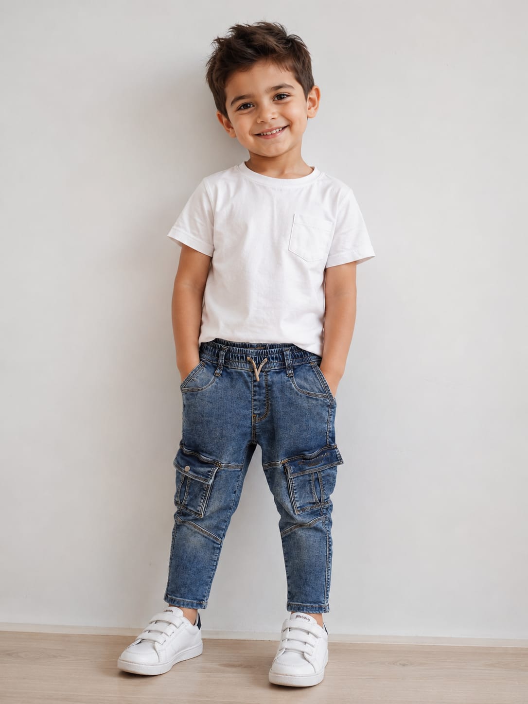 Boys' Relaxed-Fit Utility Cargo Denim Jeans