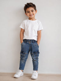 Boys' Relaxed-Fit Utility Cargo Denim Jeans