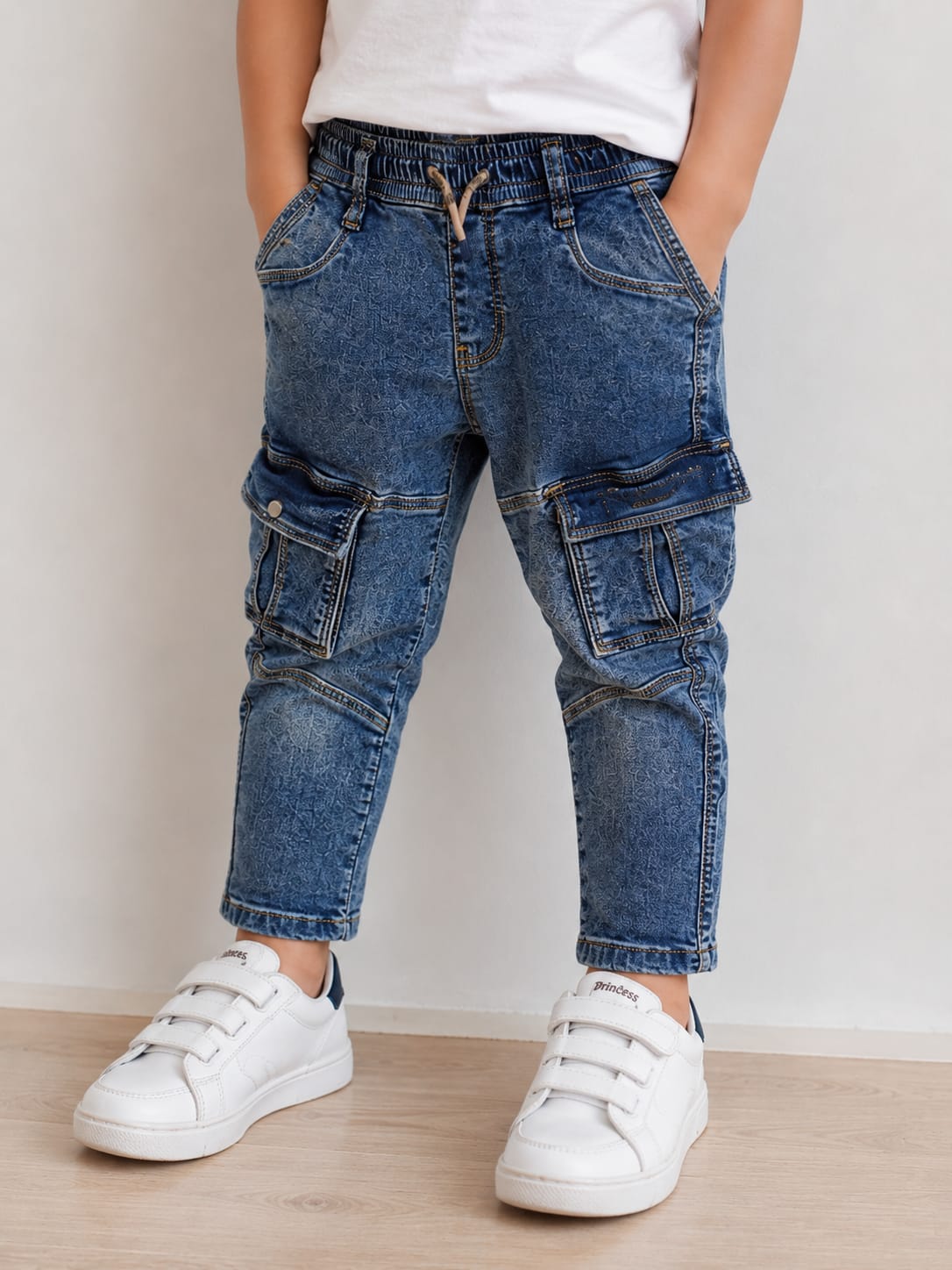 Boys' Relaxed-Fit Utility Cargo Denim Jeans