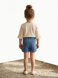 Girls' Classic Mid-Wash Denim Shorts