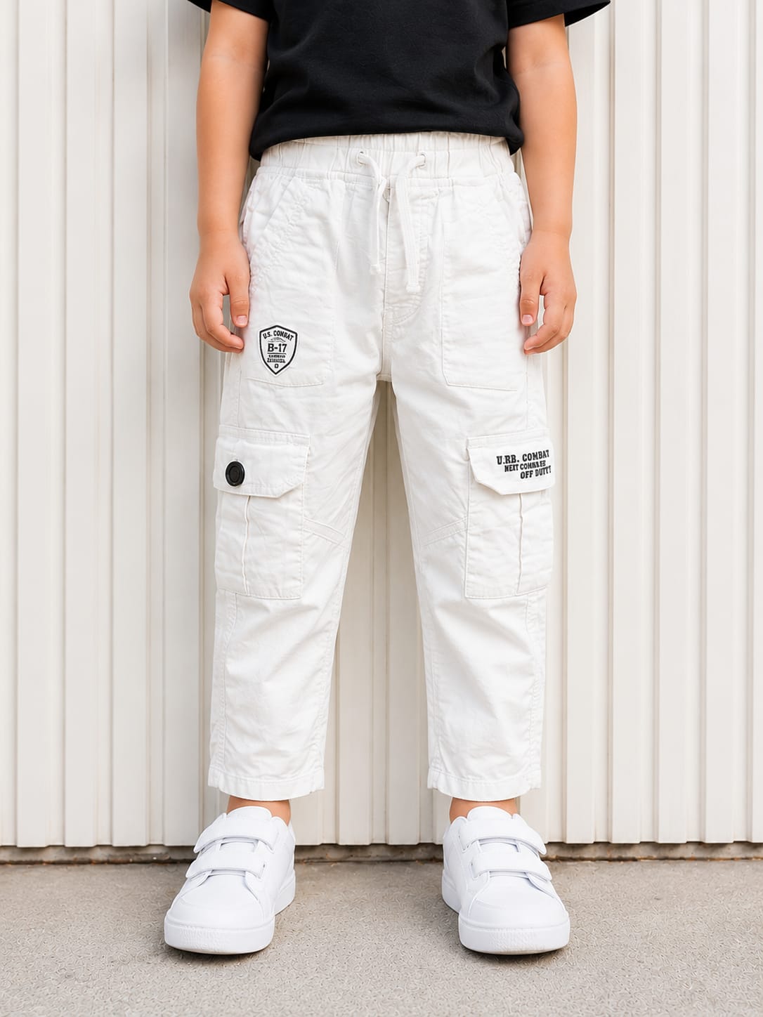 Kids' Urban Cargo Off-White Denim Pants