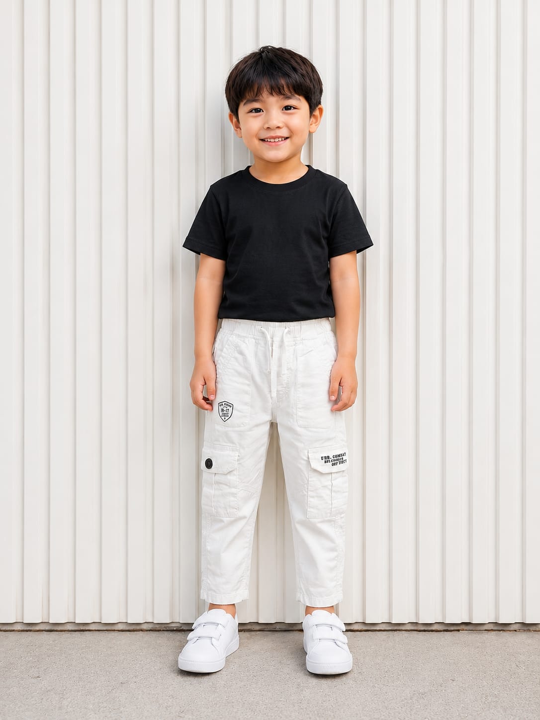 Kids' Urban Cargo Off-White Denim Pants