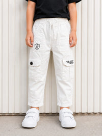 Kids' Urban Cargo Off-White Denim Pants