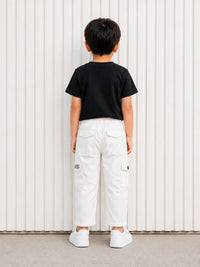 Kids' Urban Cargo Off-White Denim Pants