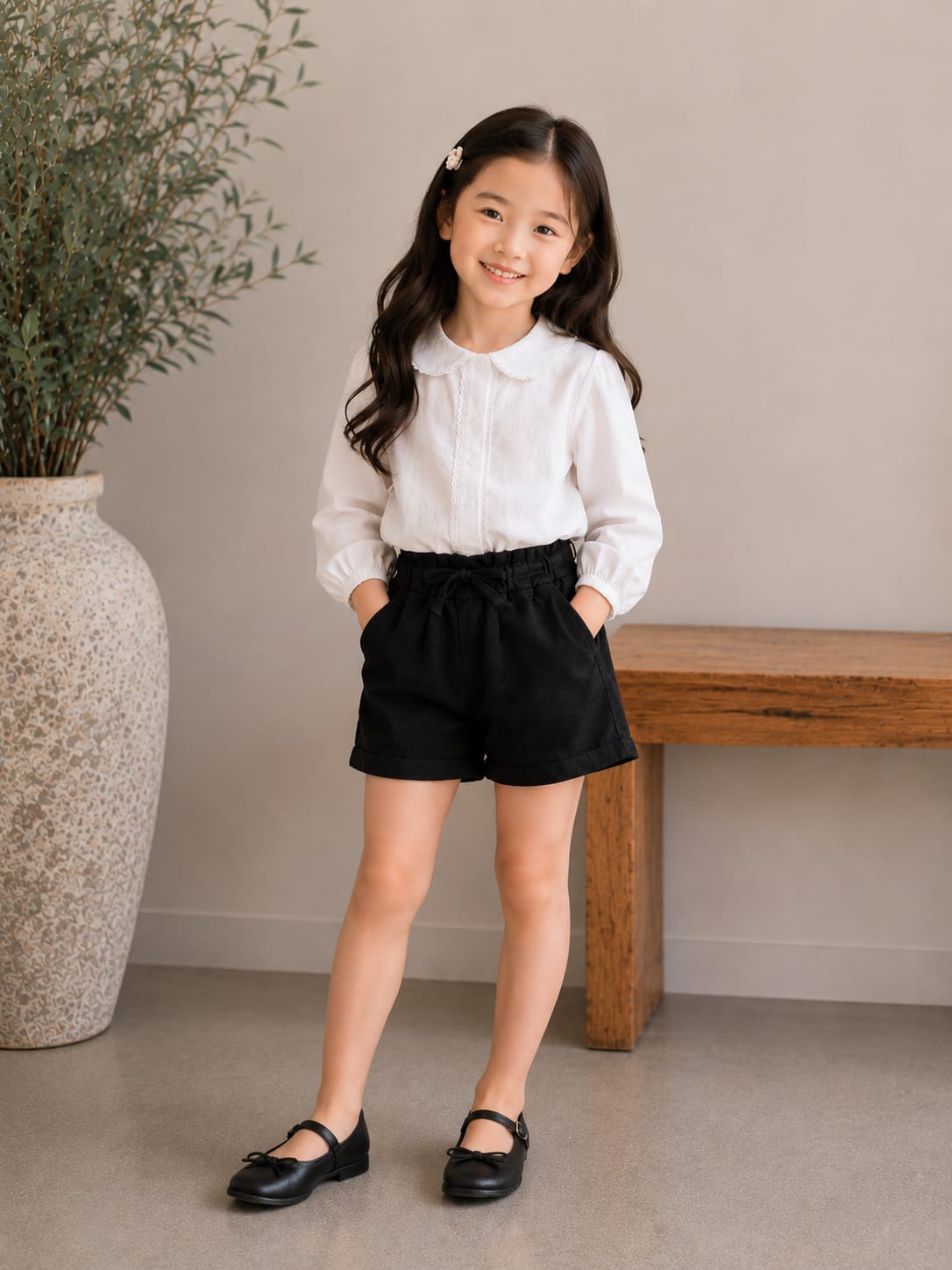 Girls' Paperbag Waist Tie-Front Shorts