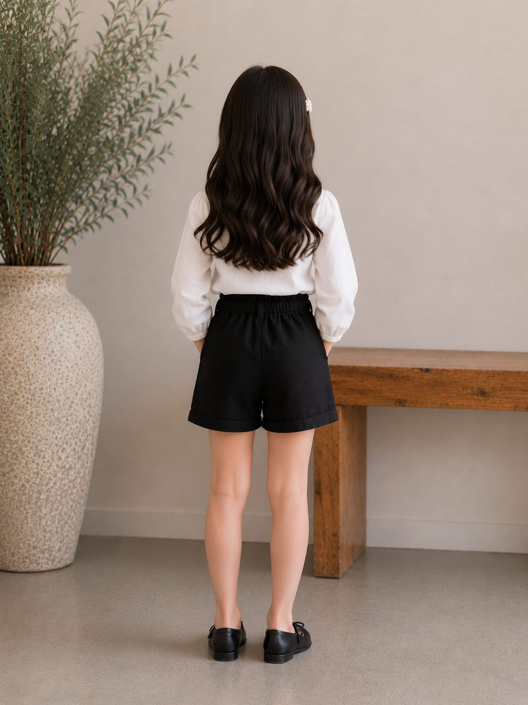 Girls' Paperbag Waist Tie-Front Shorts