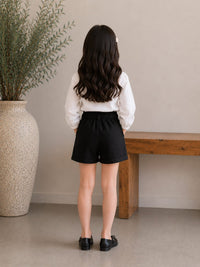 Girls' Paperbag Waist Tie-Front Shorts