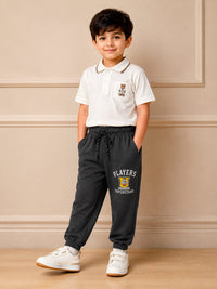 Boys' Varsity "Players" Graphic Fleece Joggers – Charcoal Grey