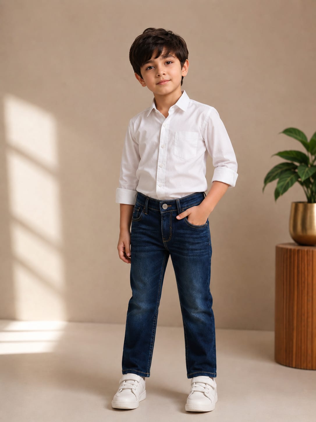 Kids' Classic Slim-Straight Dark Wash Jeans