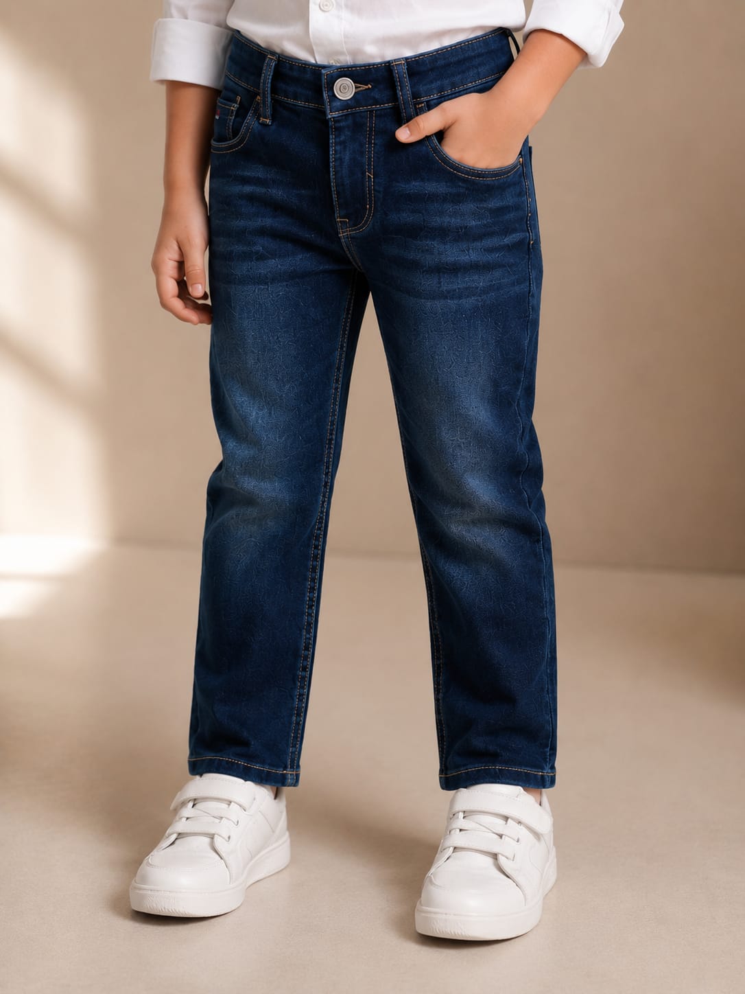 Kids' Classic Slim-Straight Dark Wash Jeans