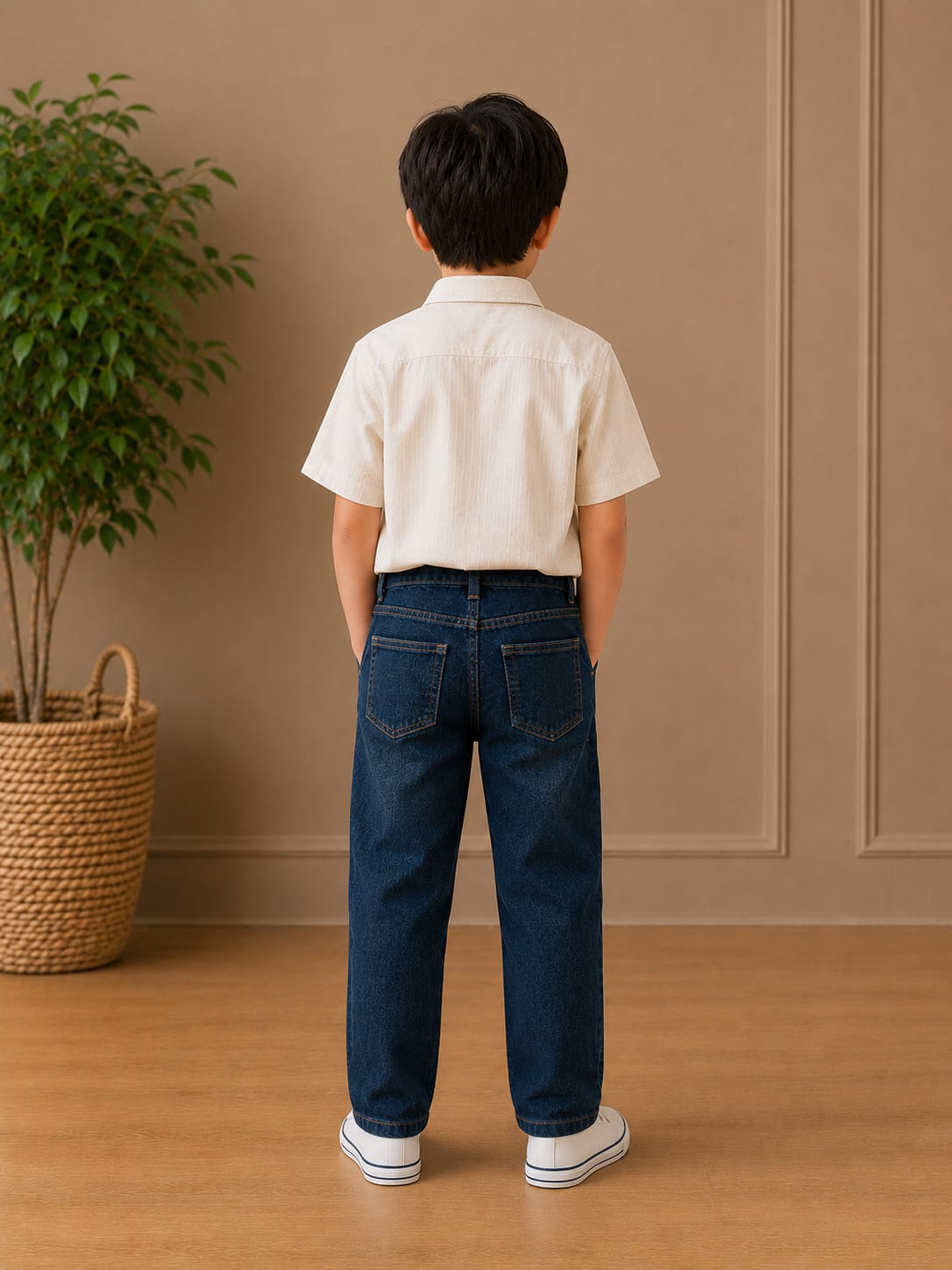 Kids' Relaxed Fit Indigo Dark-Wash Jeans